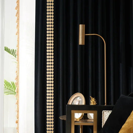 Light Luxury Mix and Match Black Blackout Velvet Curtains - Julia M LifeStyles