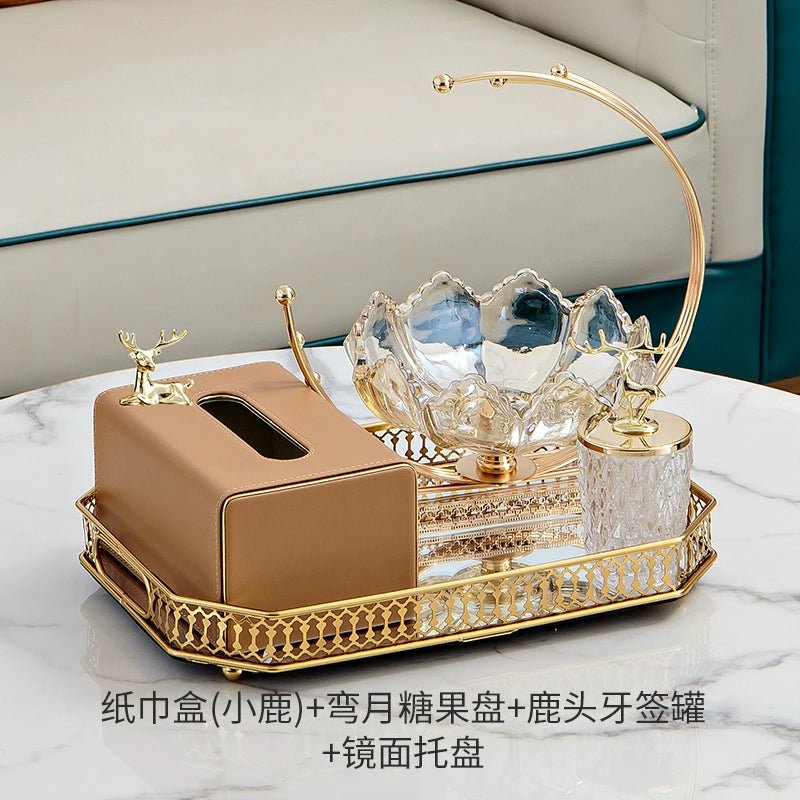 Living Room Good-looking Paper Extraction Box Ornamental Flower Candy Plate Suit Modern Entry Lux Style Dining Table Tissue Storage Box - Julia M LifeStyles