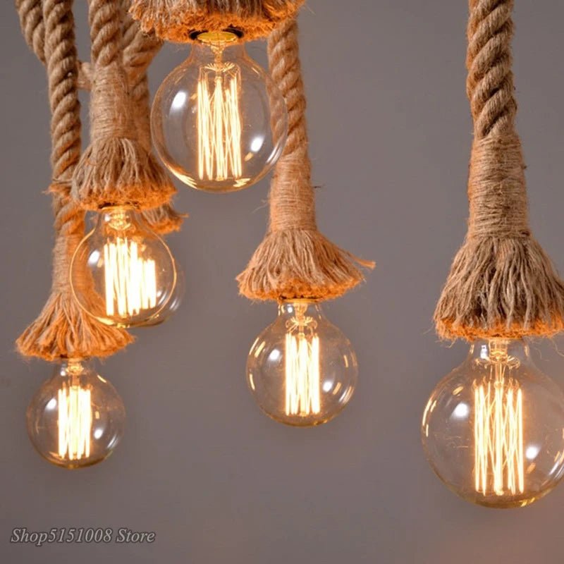 Loft Vintage Hemp Rope Pendant Lamp - Julia M LifeStyles