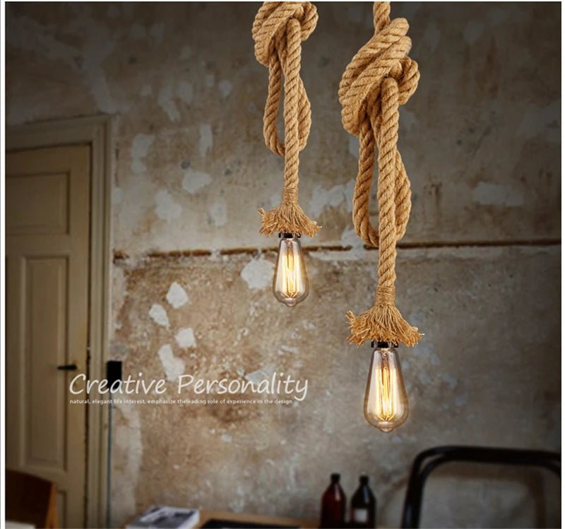 Loft Vintage Hemp Rope Pendant Lamp - Julia M LifeStyles