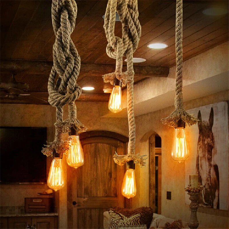 Loft Vintage Hemp Rope Pendant Lamp - Julia M LifeStyles