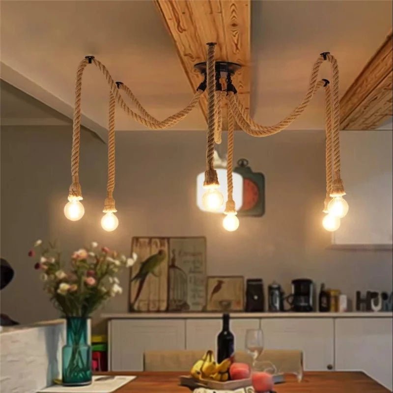 Loft Vintage Hemp Rope Pendant Lamp - Julia M LifeStyles