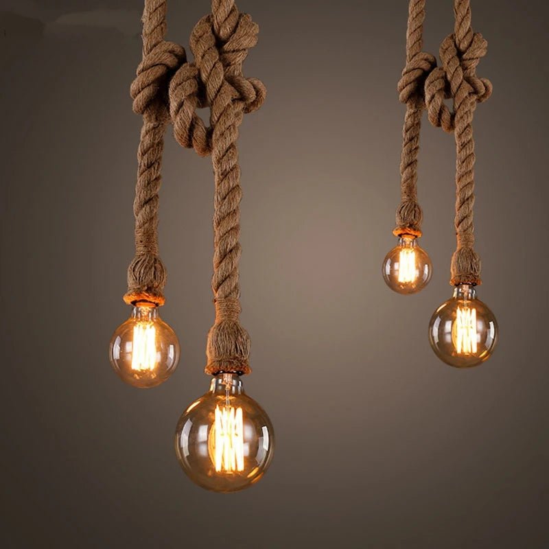 Loft Vintage Hemp Rope Pendant Lamp - Julia M LifeStyles