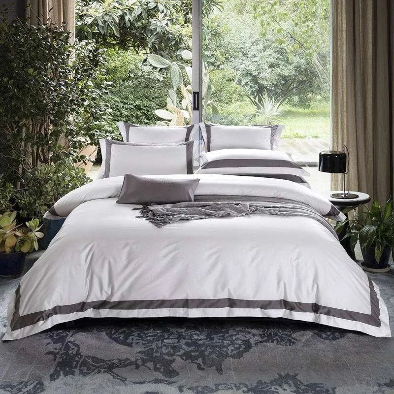 Luxurious 100% Cotton Hotel White Bedding Set - Julia M LifeStyles