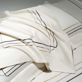 Luxurious 1000TC Egyptian Cotton Embroidered Duvet Cover Set - Eggshell Color - Julia M LifeStyles