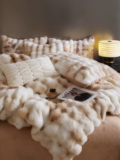 Luxurious Bunny Cashmere Four - Piece Winter Bedding - Julia M LifeStyles