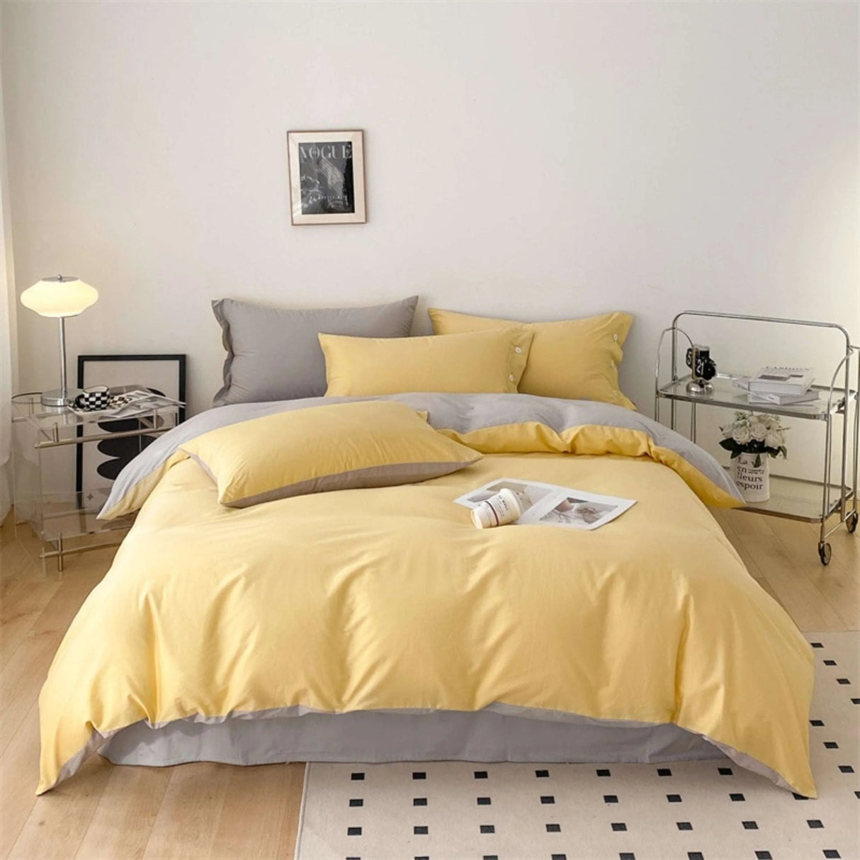 Luxurious Egyptian Cotton Bedding Set - Complete Four Piece Set in Grey - Julia M LifeStyles