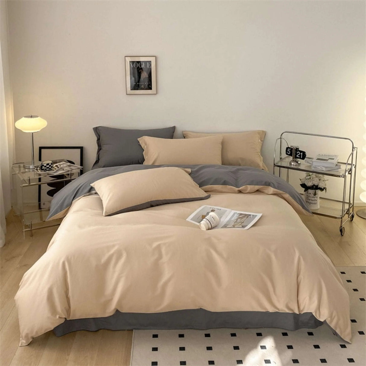 Luxurious Egyptian Cotton Bedding Set - Complete Four Piece Set in Grey - Julia M LifeStyles