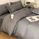 Luxurious Egyptian Cotton Bedding Set - Complete Four Piece Set in Grey - Julia M LifeStyles