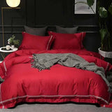 Luxurious Egyptian Cotton Embroidered Duvet Cover Set - 4pcs Queen/King Size - Julia M LifeStyles