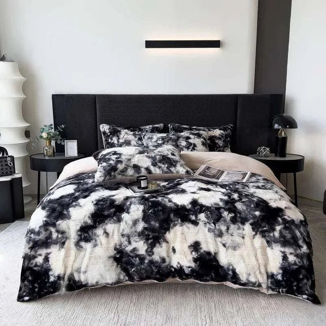 Luxurious Gradient Faux Rabbit Fur Velvet Bedding Set - Julia M LifeStyles