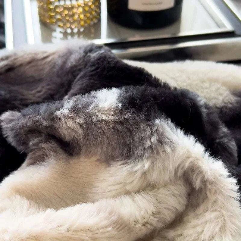 Luxurious Gradient Faux Rabbit Fur Velvet Bedding Set - Julia M LifeStyles