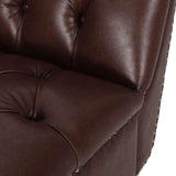 Luxurious Leather Chaise Longue with Curved Design & Rolling Chair Backrest - Julia M LifeStyles