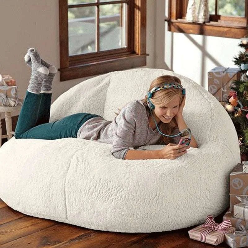 Luxurious Velvet Lamb Bean Bag Cover: Customisable Comfort for All Ages - Julia M LifeStyles