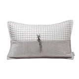 Luxurious White Leather Woven Horsehair Cushion - Julia M LifeStyles