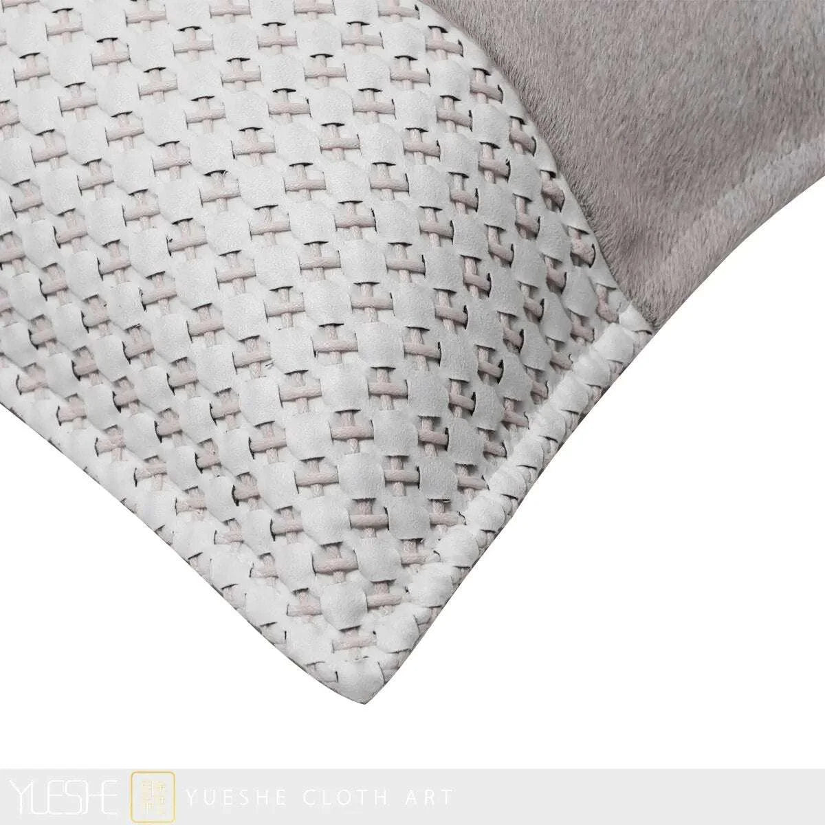 Luxurious White Leather Woven Horsehair Cushion throw pillows Julia M Home & Kitchen   
