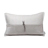 Luxurious White Leather Woven Horsehair Cushion throw pillows Julia M Home & Kitchen   