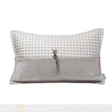 Luxurious White Leather Woven Horsehair Cushion - Julia M LifeStyles