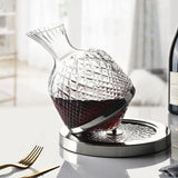 Luxury 360° Rotating Crystal Glass Decanter & Tumbler Set - 1500ml Wine Dispenser - Julia M LifeStyles