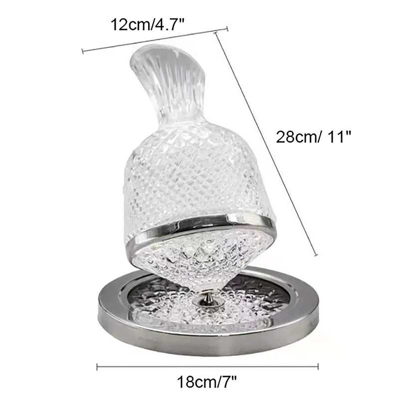 Luxury 360° Rotating Crystal Glass Decanter & Tumbler Set - 1500ml Wine Dispenser - Julia M LifeStyles