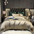 Luxury Black Gold Egyptian Cotton Jacquard Bedding Set - Ultimate Comfort & Style Duvet cover set Julia M Home & Kitchen Color 3 Double 200X200cm4Pcs Flat Bed Sheet