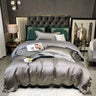 Luxury Black Gold Egyptian Cotton Jacquard Bedding Set - Ultimate Comfort & Style Duvet cover set Julia M Home & Kitchen Color 2 Double 200X200cm4Pcs Flat Bed Sheet