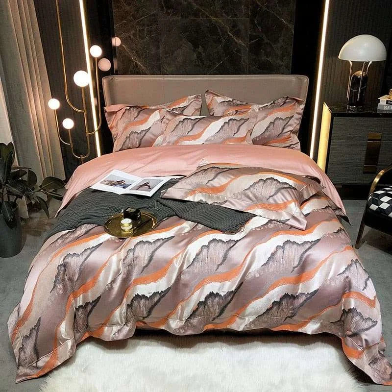 Luxury Black Gold Egyptian Cotton Jacquard Bedding Set - Ultimate Comfort & Style Duvet cover set Julia M Home & Kitchen   
