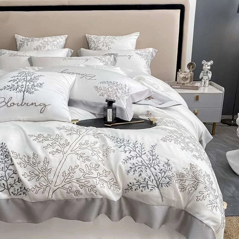 Luxury Cotton Duvet Cover Set - 1000TC Egyptian Cotton Fabric - Julia M LifeStyles