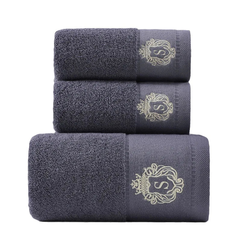 Luxury Cotton Towel Set - 2 Hand & Face Towels, 1 Big Bath Towel - Julia M LifeStyles