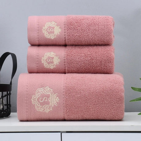 Luxury Cotton Towel Set - 2 Hand & Face Towels, 1 Big Bath Towel - Julia M LifeStyles