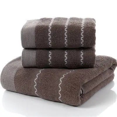 Luxury Cotton Towel Set - 2 Hand & Face Towels, 1 Big Bath Towel - Julia M LifeStyles