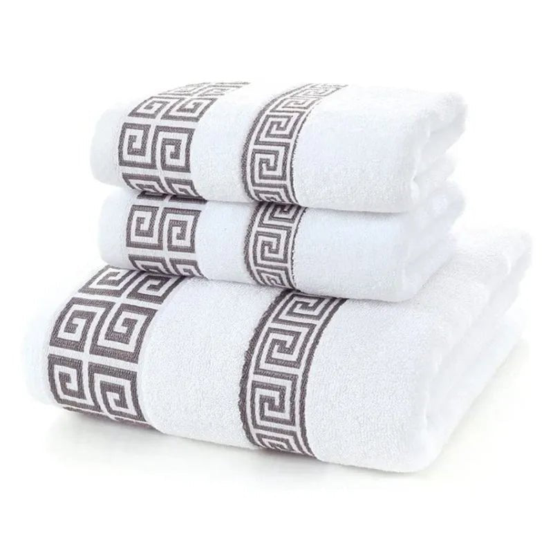 Luxury Cotton Towel Set - 2 Hand & Face Towels, 1 Big Bath Towel - Julia M LifeStyles