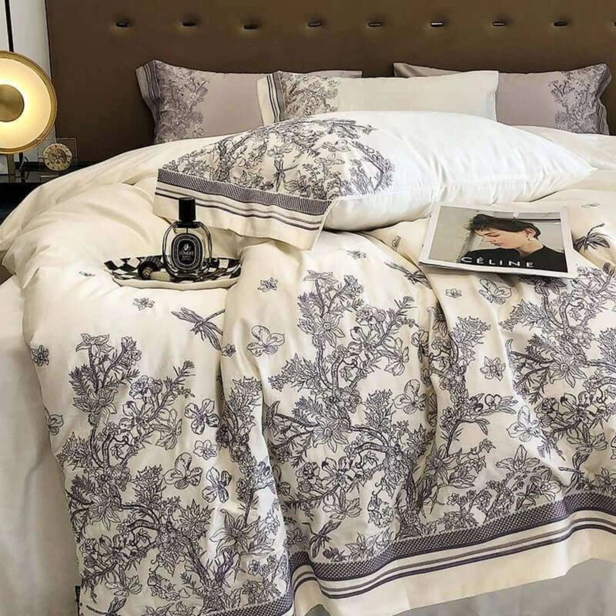 Luxury Egyptian Cotton Floral Embroidered Bedding Set - Julia M LifeStyles