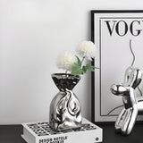 Luxury Electroplated Silver Vase - Nordic Style Ceramic Floral Container - Julia M LifeStyles