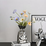 Luxury Electroplated Silver Vase - Nordic Style Ceramic Floral Container - Julia M LifeStyles