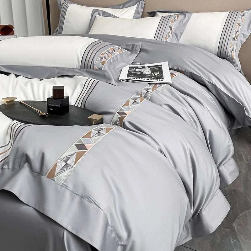 Luxury Embroidered Egyptian Cotton Bedding Set - Premium Quality and Exquisite Design - Julia M LifeStyles