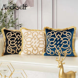 Luxury Embroidered Velvet Cushion Cover with Tassel - Julia M LifeStyles