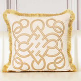Luxury Embroidered Velvet Cushion Cover with Tassel throw pillows Julia M Home & Kitchen   