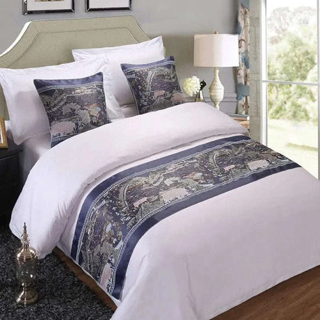 Floral Jacquard Bed Runner - Elegant and Luxurious. decor Julia M Home & Kitchen   
