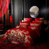 Luxury Gold Phoenix Embroidered Chinese Wedding Bedding Set 🌟 - Julia M LifeStyles