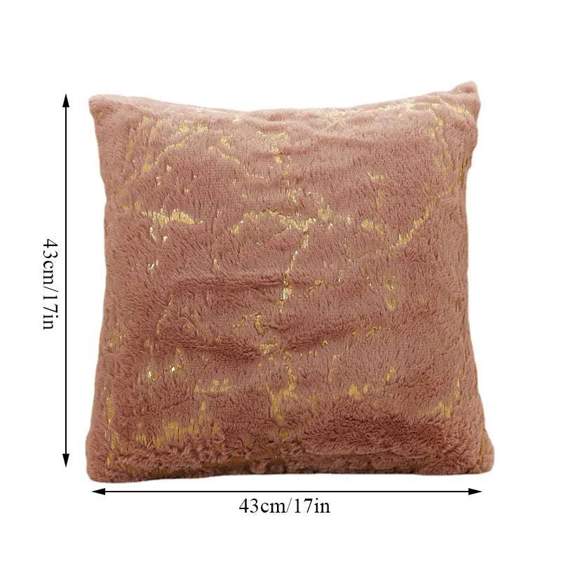 Luxury Golden Plush Fur Cushion Cover - Julia M LifeStyles