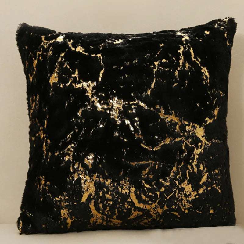 Luxury Golden Plush Fur Cushion Cover - Julia M LifeStyles