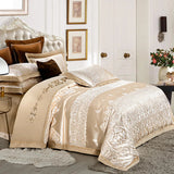 Luxury Jacquard Silk Cotton Bedding Set – King & Queen Size - Julia M LifeStyles