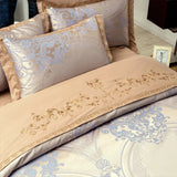 Luxury Jacquard Silk Cotton Bedding Set – King & Queen Size - Julia M LifeStyles