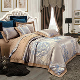 Luxury Jacquard Silk Cotton Bedding Set – King & Queen Size - Julia M LifeStyles