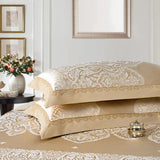 Luxury Jacquard Silk Cotton Bedding Set – King & Queen Size - Julia M LifeStyles