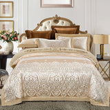 Luxury Jacquard Silk Cotton Bedding Set – King & Queen Size - Julia M LifeStyles