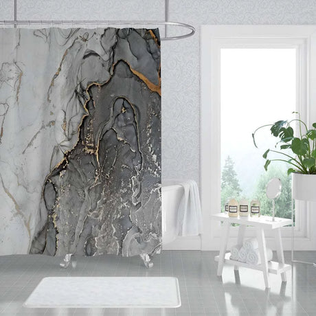 Luxury Marble Decorative Waterproof  Shower Curtain shower curtains Julia M Home & Kitchen   