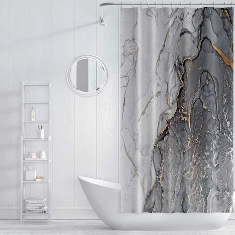 Luxury Marble Decorative Waterproof  Shower Curtain shower curtains Julia M Home & Kitchen   