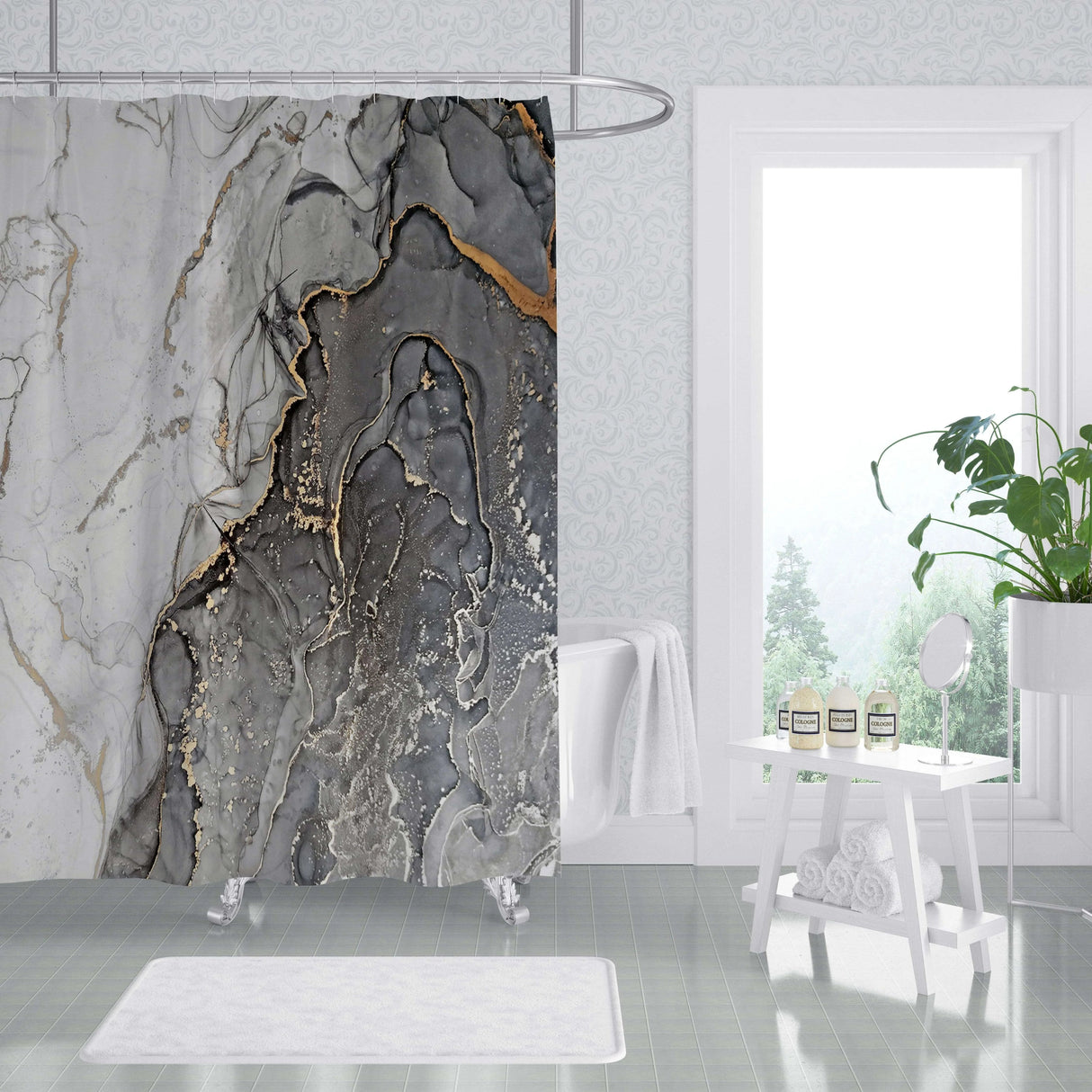 Luxury Marble Decorative Waterproof Shower Curtain - Julia M LifeStyles